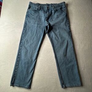 Wrangler Mens W38 L30 Regular Fit Straight Leg Pants Denim Light Blue Snonewash